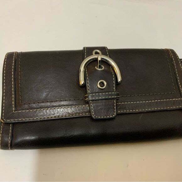 Coach Soho Vintage Trifold 7.5 X 4 Tan Interior Western Flair LeatherY2K Wallet - Picture 6 of 6